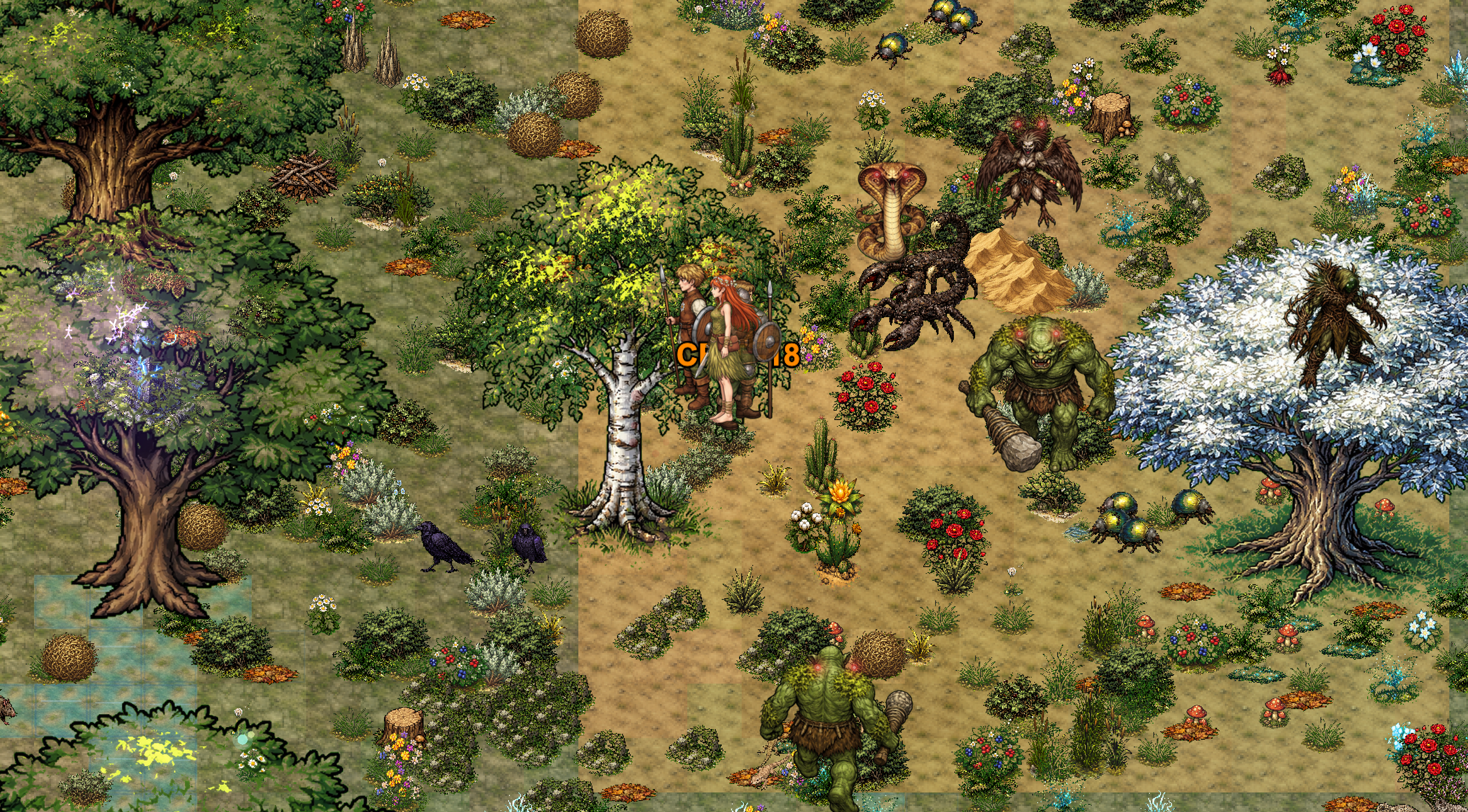 Night combat with skeletons and shadow wolves