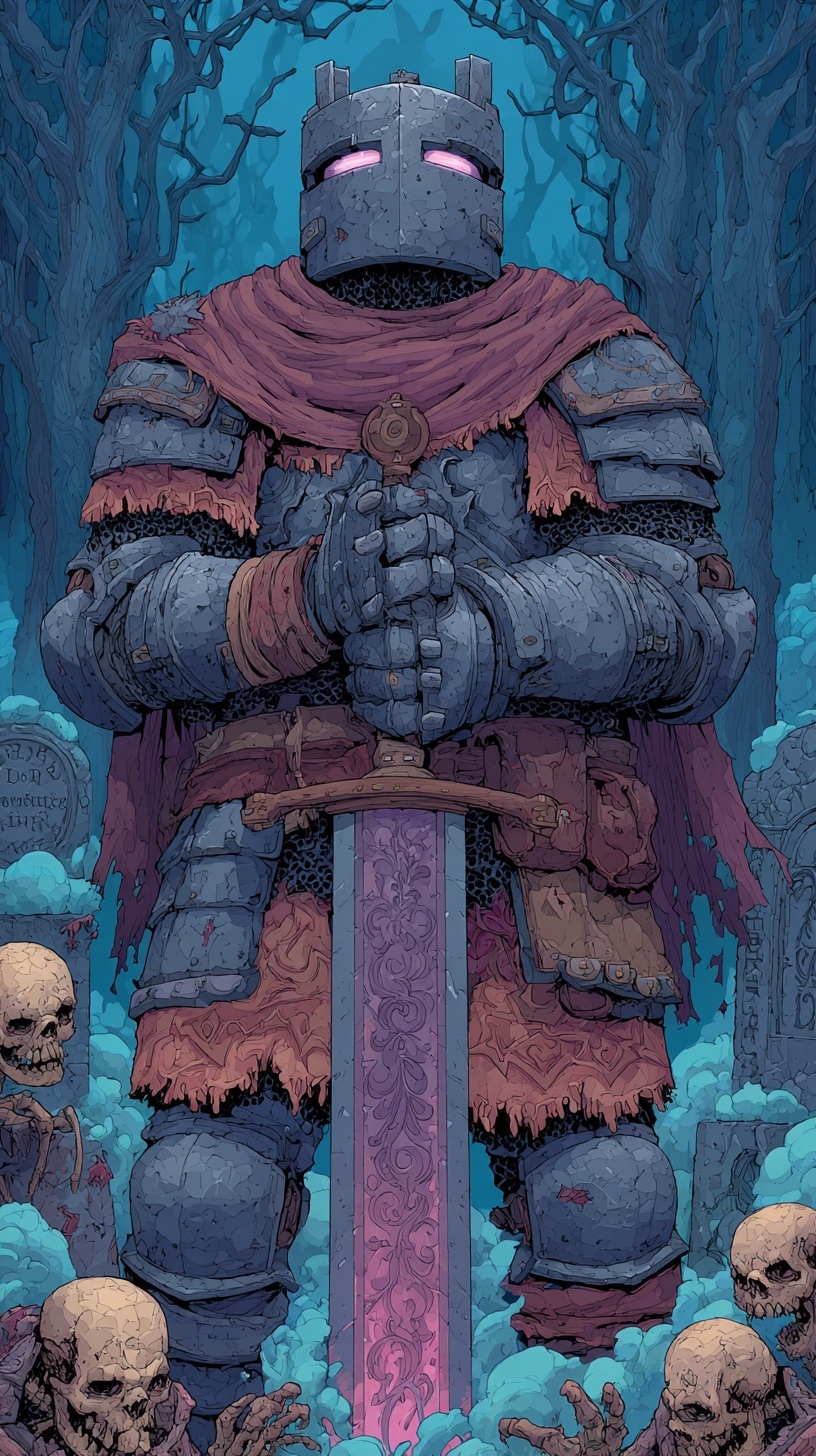 An elite lieutenant monster commanding its undead minions