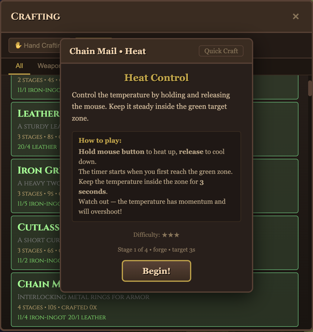 Items at different quality tiers from poor to excellent