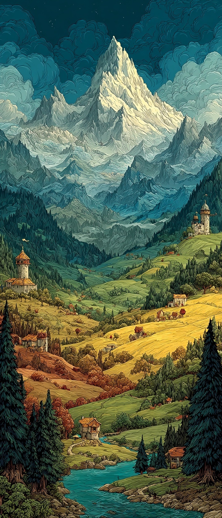 A vast procedural world with multiple biomes stretching to the horizon