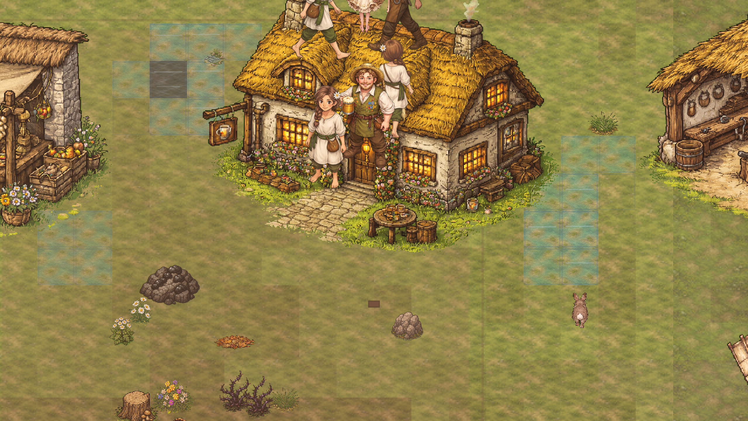 A village in late afternoon light